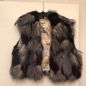 Black and white vest